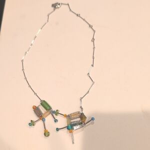 Anne-Marie Chagnon Modernist Silver Necklace